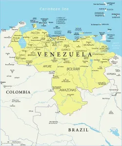 Carte du Venezuela - Vecteur.