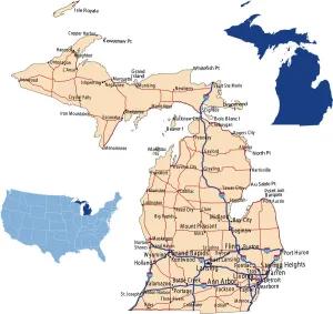 Reference Maps For Design Impressions: Michigan road map