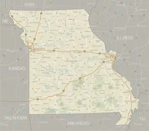 Carte du Missouri