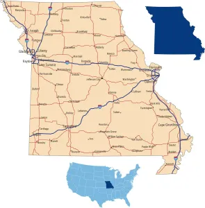 Reference Maps For Design Impressions: Missouri road map