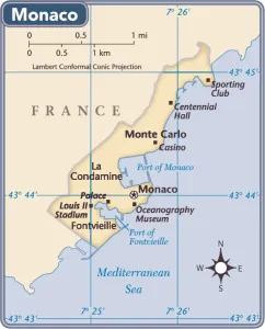 Impressions de Édition 2011 Carte Impressions: Carte du pays Monaco.