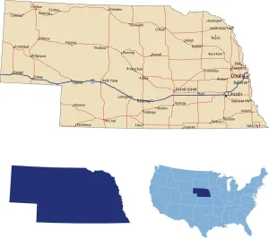State Road Maps Impressions: Nebraska road map