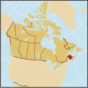 Carte de référence du Nouveau-Brunswick.