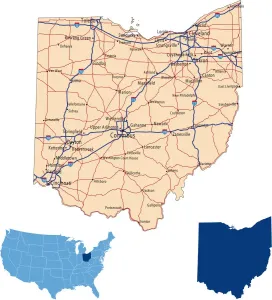 Map Illustrations For Sale Impressions: Ohio road map