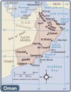 Carte du pays Oman.