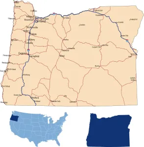 State Road Maps Impressions: Oregon road map