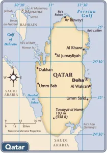 Doha Impressions: Carte du pays Qatar.