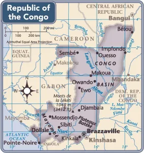 African Country Maps Impressions: Republic of the Congo country map