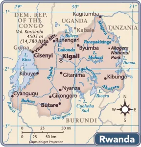 Africa Geography Maps Impressions: Rwanda country map