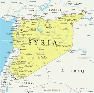 Impressions de Carte de référence de la Syrie, un pays situé au croisement des cultures et des civilisations Carte Impressions: Carte de Référence de la Syrie
