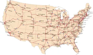 Reference Maps For Design Impressions: USA highway map