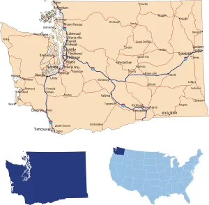 Reference Maps For Design Impressions: Washington road map