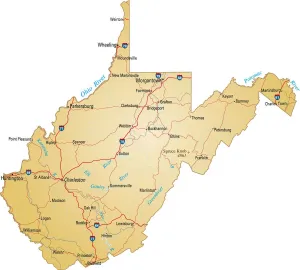 Vector Map Illustration Impressions: West Virginia