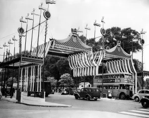 Kensington High Street History Impressions: The Royal Borough Decorated For Coronation Elaborate decorations span the roadway