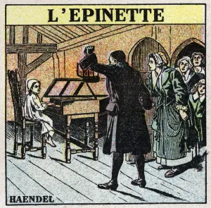 Historical Musical Instruments Impressions: Musical instruments: batted string instruments. Young George Frederick Handel