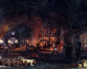 Révolution industrielle : La grande forge de Fourchambault.