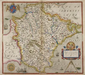 Old Maps Of England Impressions: Map of Devon