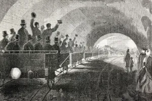London Underground History Impressions: Trial Run Of Train In London Underground In 1862