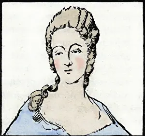 Impression encadrée : Portrait de Marie Gouze dit Olympe de Gouges (dessin). Impression encadrée : Portrait de Marie Gouze dit Olympe de Gouges (dessin).