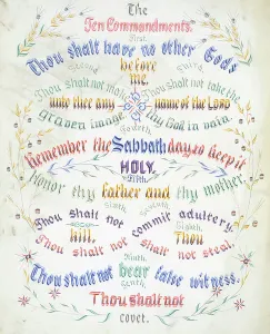 Religious Text Illustrations Impressions: The Ten Commandments, 1889
