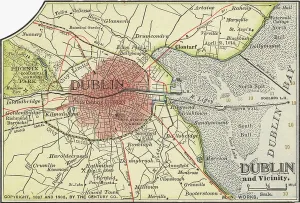 Navigational Equipment Illustrations Impressions: Map of Dublin, c.1900 (engraving)