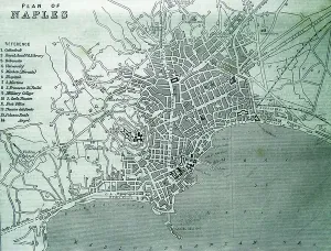 Italian Historical Maps Impressions: Plan of Naples, 1860