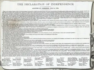American Revolution Documents Impressions: Text of the Declaration of Independence, 1776