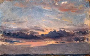 British Romantic Era Art Impressions: A Cloud Study, Sunset, John Constable, 1776-1837, British