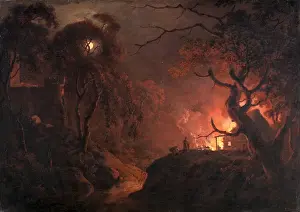 Joseph Wright Of Derby Artist Impressions: Cottage on Fire at Night Signed and dated, lower right: J. Wright. | 17[??]