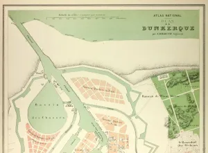 Victorian Era Cartography Impressions: Map of Dunkerque