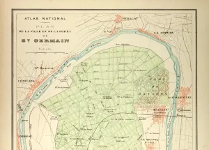 Retro Styled Maps Impressions: Map of St. Germain
