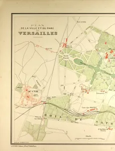 Victorian Era Cartography Impressions: Map of Versailles