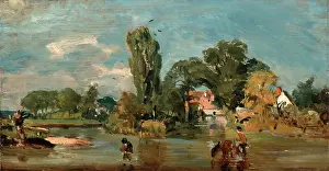 John Constable Oil Paintings Impressions: Flatford Mill, Attributed to John Constable, 1776-1837, British