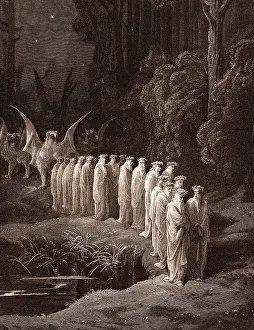 Nineteenth Century Woodcuts Impressions: The Procession of the Elders, by Gustave Dore