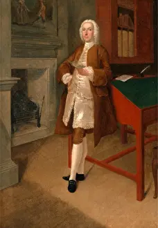 18th Century Painting Impressions: An Unknown Man in a Library, Arthur Devis, 1712-1787, British