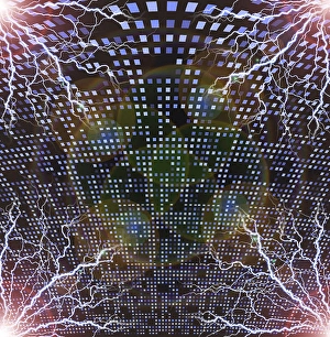 Space Art Illustrations Impressions: Abstract pattern with lightnings