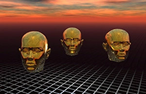 Science Fiction Concept Impressions: A central computer brain interlinked with every computer on the planet