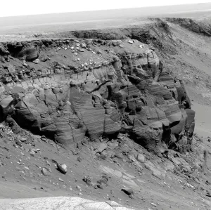 Mars Landscape Impressions: A cliff on the surface of Mars