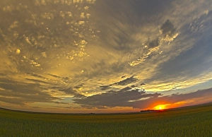 Sunset Over Farmland Impressions: Cloudscape at sunset, Alberta, Canada