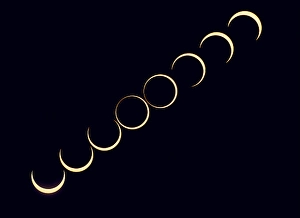 Annular Solar Eclipse Impressions: A composite that showing the sequence around mid-eclipse of the October 14