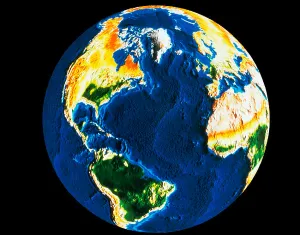 Earth From Space Impressions: Computer Image of Earth
