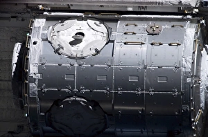 Space Shuttle Discovery Impressions: The Harmony node in the payload bay of Space Shuttle Discovery