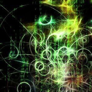 Artificial Intelligence Image Impressions: Machine binary and human like visage