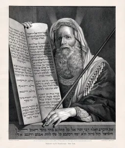 Moses Ten Commandments Impressions: Moses with the Ten Commandments