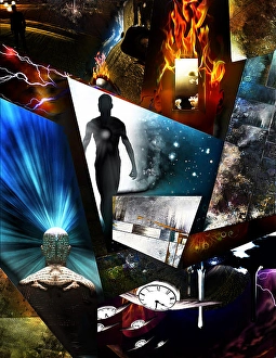 Digitally Generated Image Impressions: Multi Layered abstract composition. 3D rendering