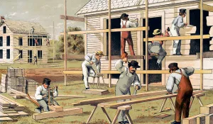 Antique Building Exterior Impressions: Prang's aid for object teaching, carpentry