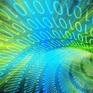 Abstract Digital Artwork Impressions: Tunnel of binary code