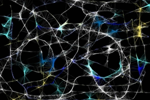 Abstract Space Art Impressions: weblike structure symbolizing time space