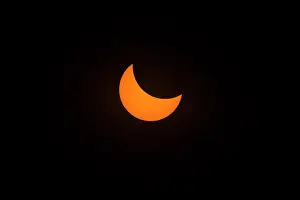 Total Solar Eclipse Photos Impressions: Partial eclipse of the sun prior to total eclipse