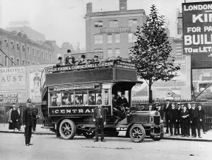 Vintage Double Decker Bus Impressions: 1908 Leyland bus, (c1908?)